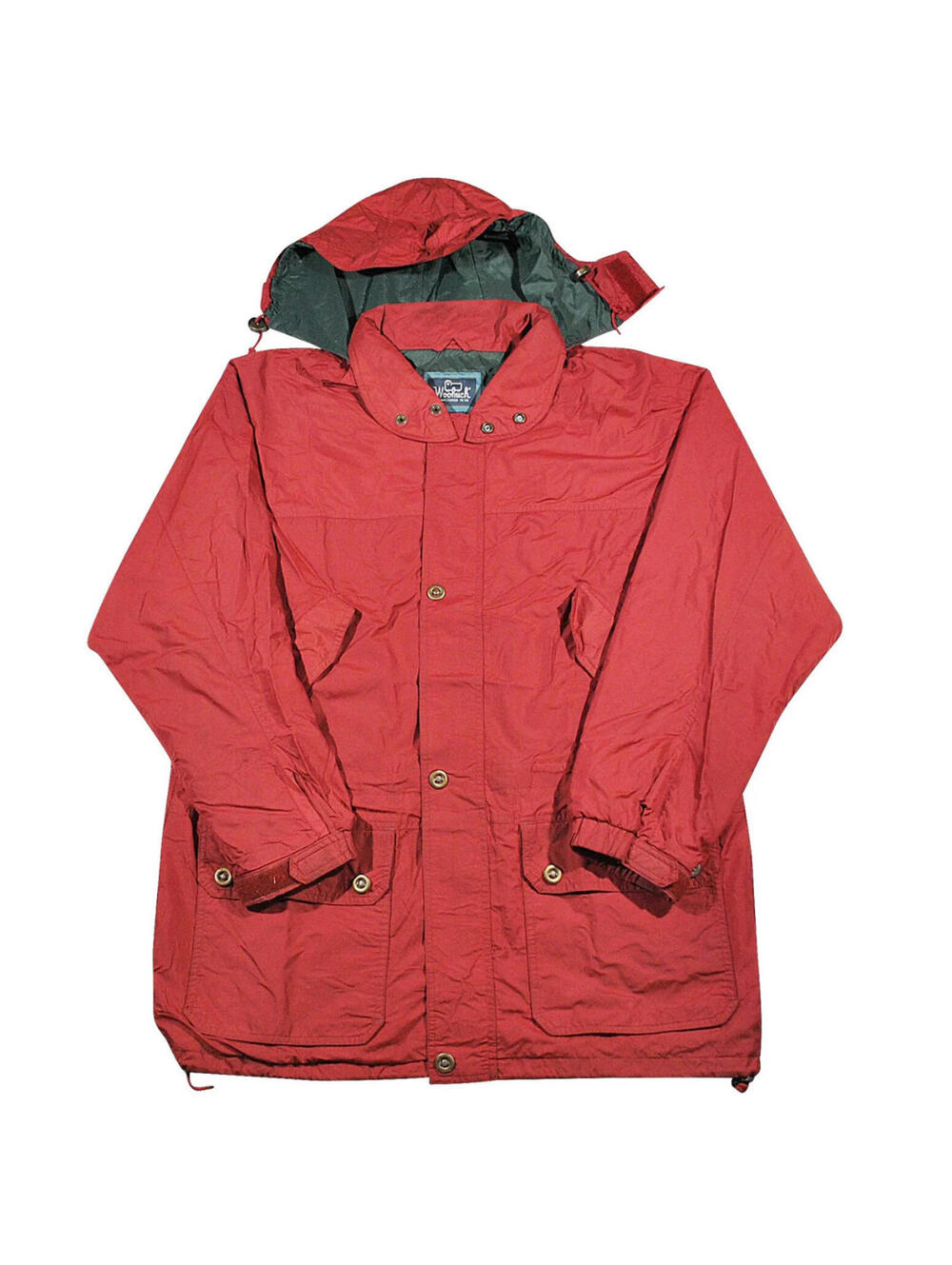 Vintage Woolrich Rain Outdoors 90s Red Button Zip Jacket Size Large